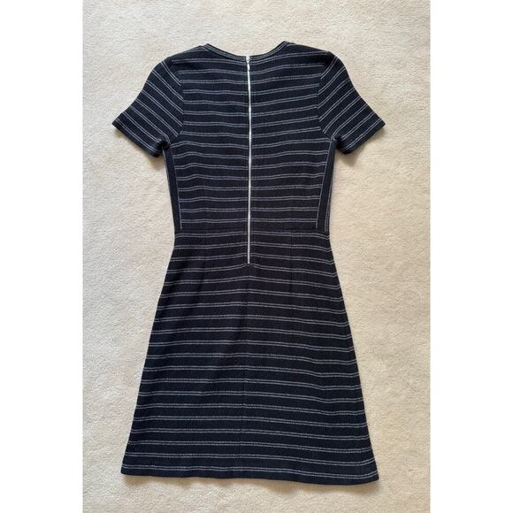 Madewell Black with White Stripes Upstage Midi Dress Size 2 - Picture 8 of 13